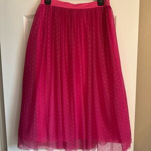 Gibson Pink Midi A-Line Tulle Skirt